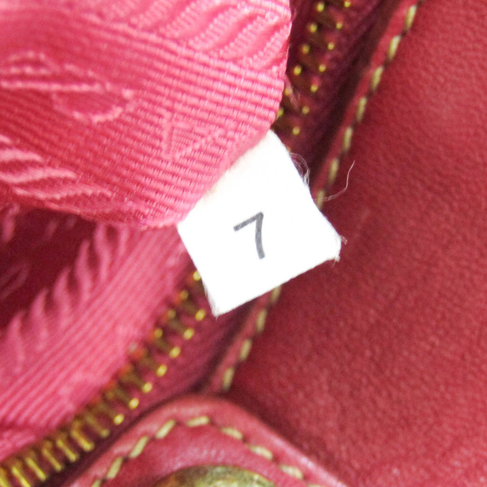 Prada NAPPA FIOCCO BN1604 Women's Leather Handbag,Shoulder Bag Pink Red