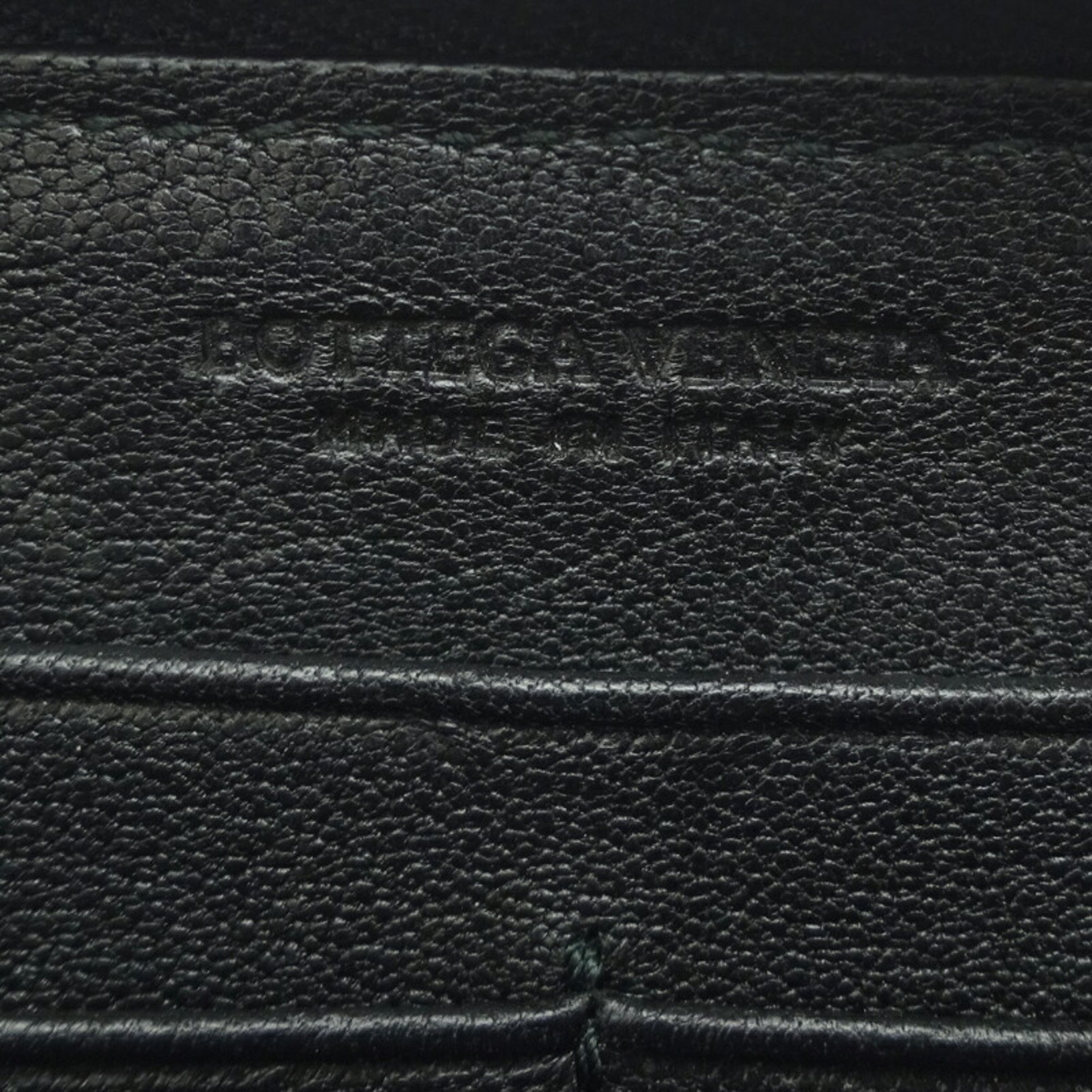 Bottega Veneta Intrecciato Round Wallet Women's Men's Long Leather Black