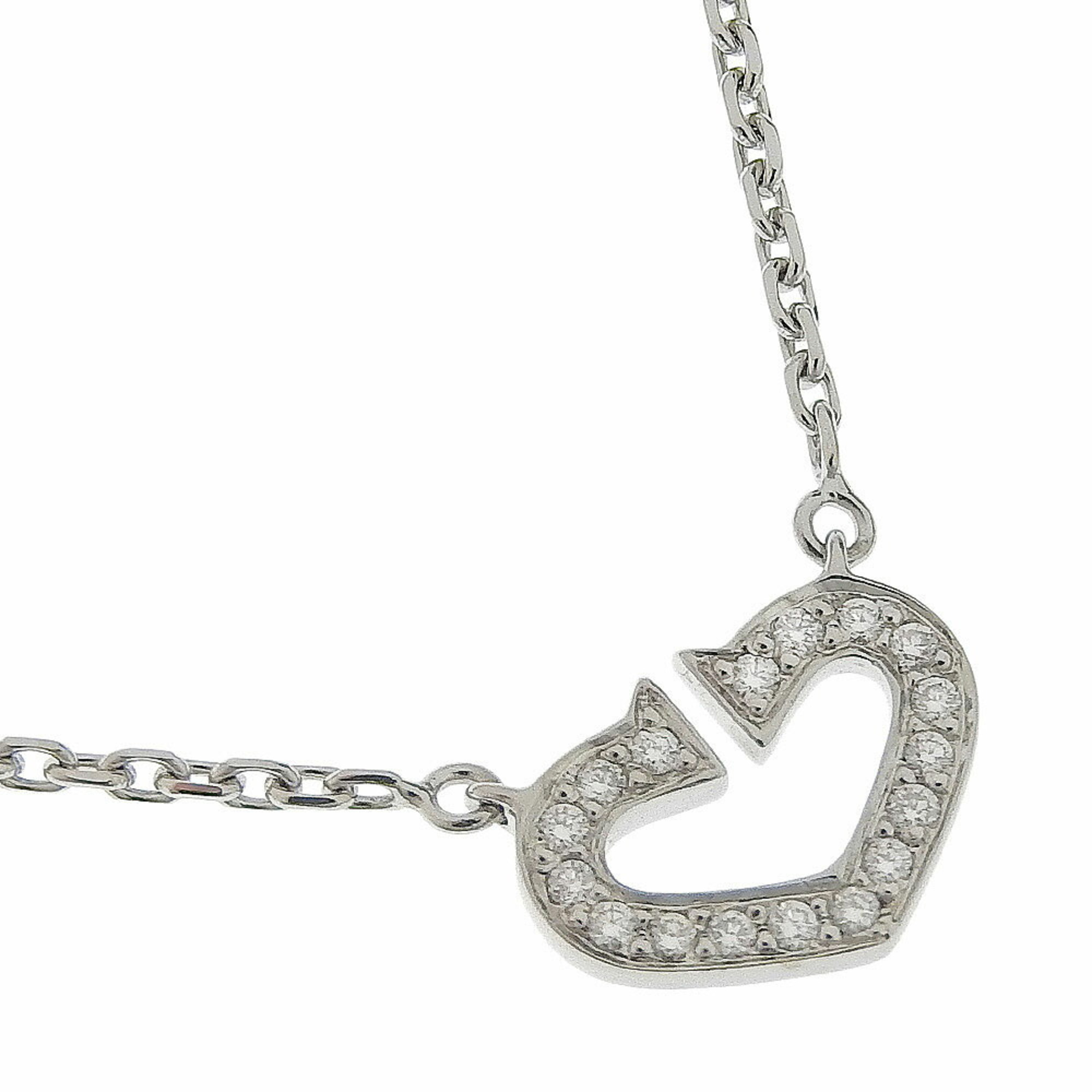 CARTIER Cartier C Heart B7008300 K18 White Gold x Diamond Women's Necklace