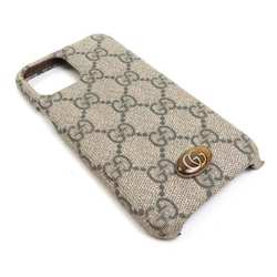 Gucci GUCCI Smartphone Case iPhone 11 Pro Ophidia GG Supreme Canvas Gray Unisex 623093