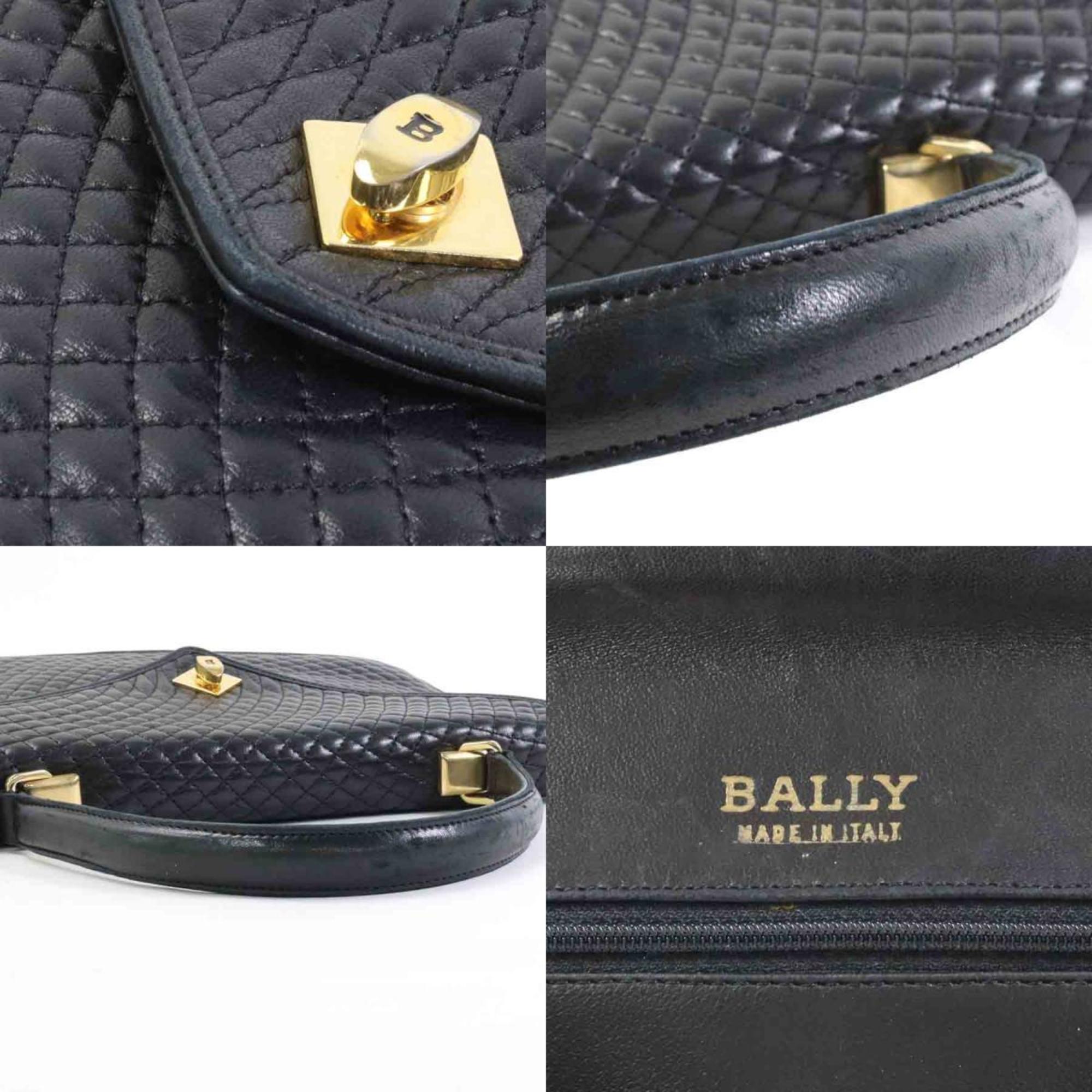 Barry BALLY handbag quilted leather black gold ladies