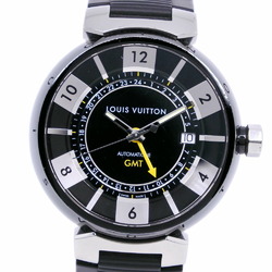 LOUIS VUITTON Louis Vuitton Tambour In Black GMT Q113K Stainless Steel x Rubber Automatic Men's Dial Watch