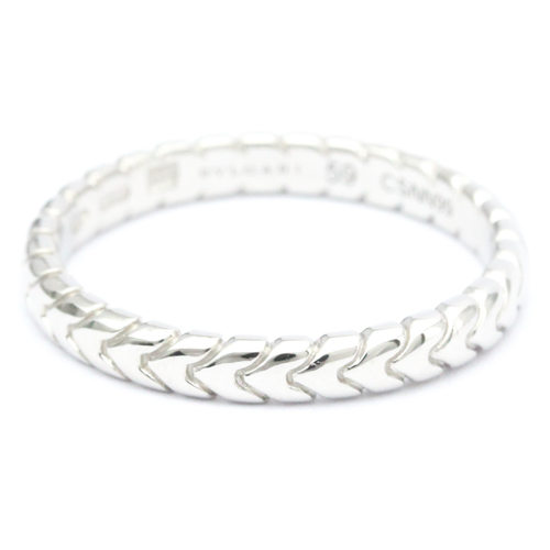 Bvlgari Spiga Ring White Gold (18K) Fashion No Stone Band Ring Silver