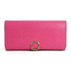 Bvlgari BVLGARI bi-fold long wallet leather pink gold ladies