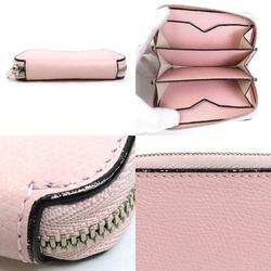 Valextra coin case card leather light pink unisex
