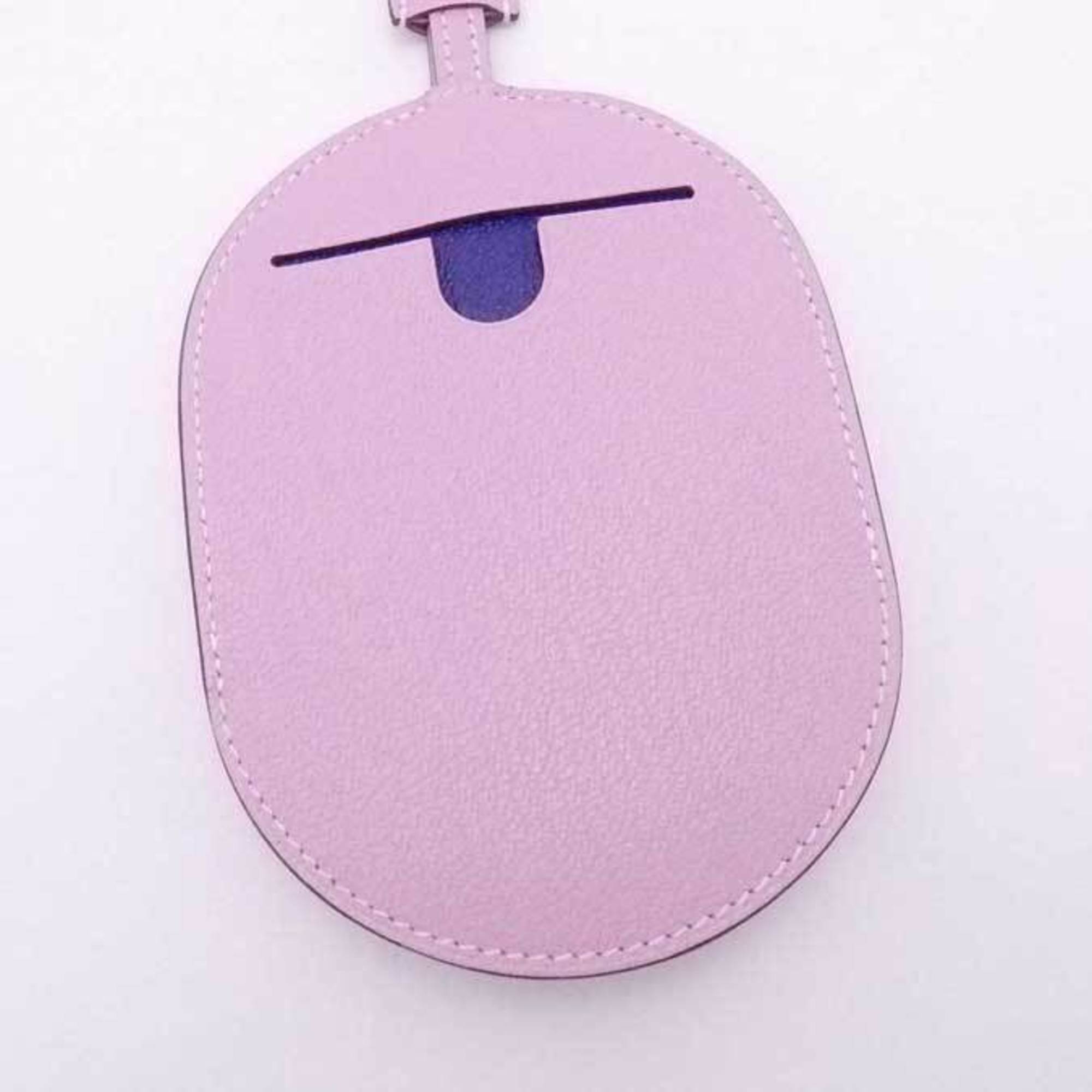 Hermes HERMES charm in the loop phone leather/metal light pink purple unisex