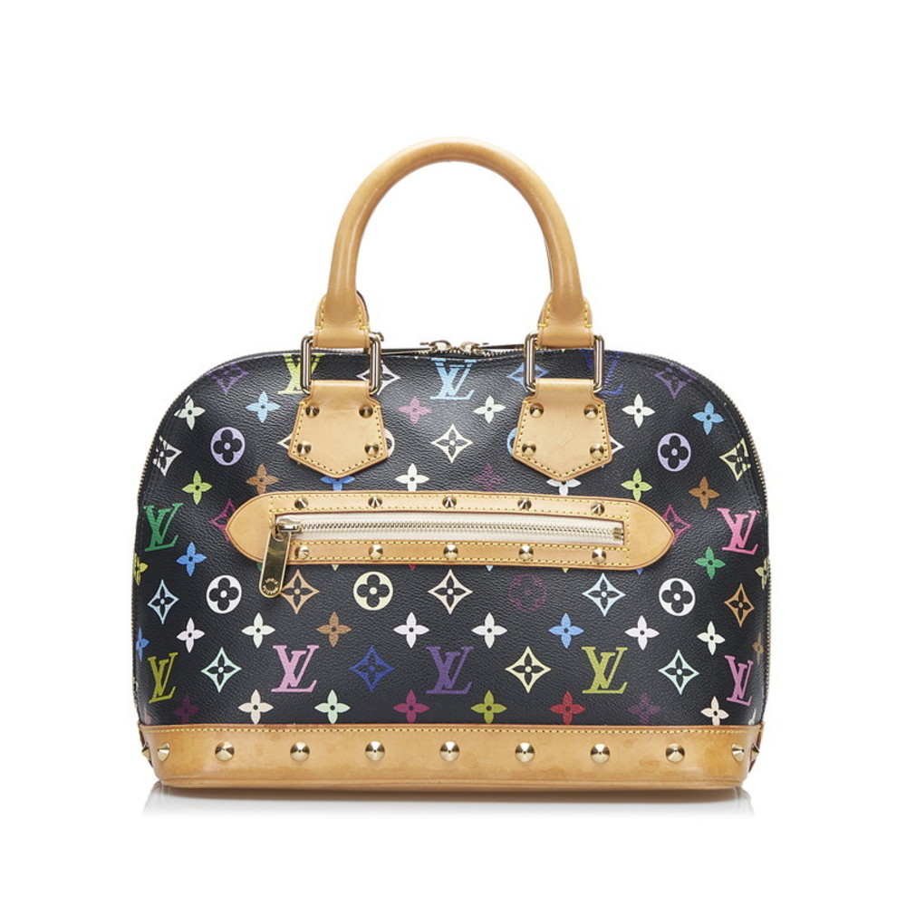 Authentic Louis Vuitton Alma Bag Black Noir Multicolor Handbag