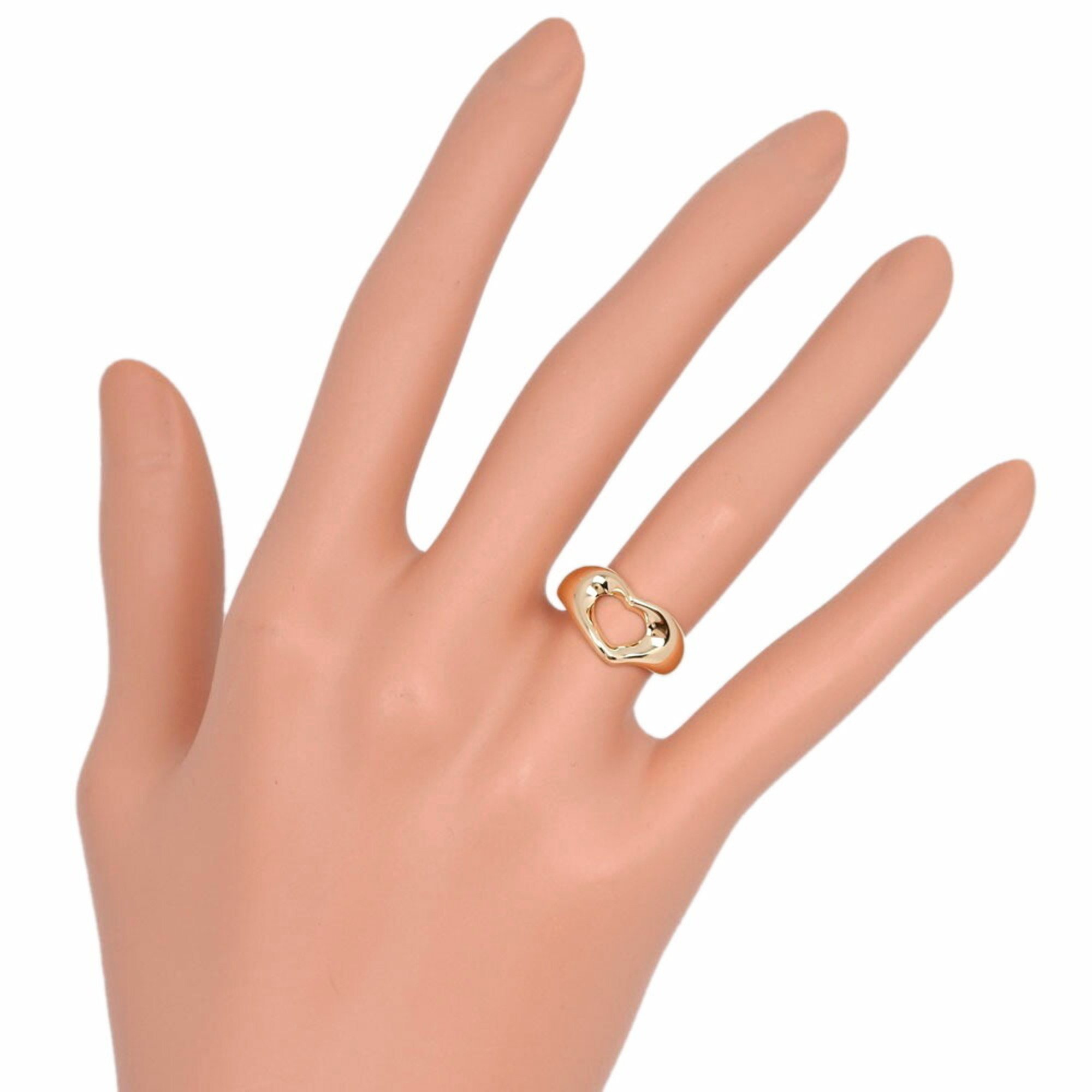 TIFFANY&Co. Tiffany Open Heart Elsa Peretti K18 Yellow Gold No. 8 Women's Ring