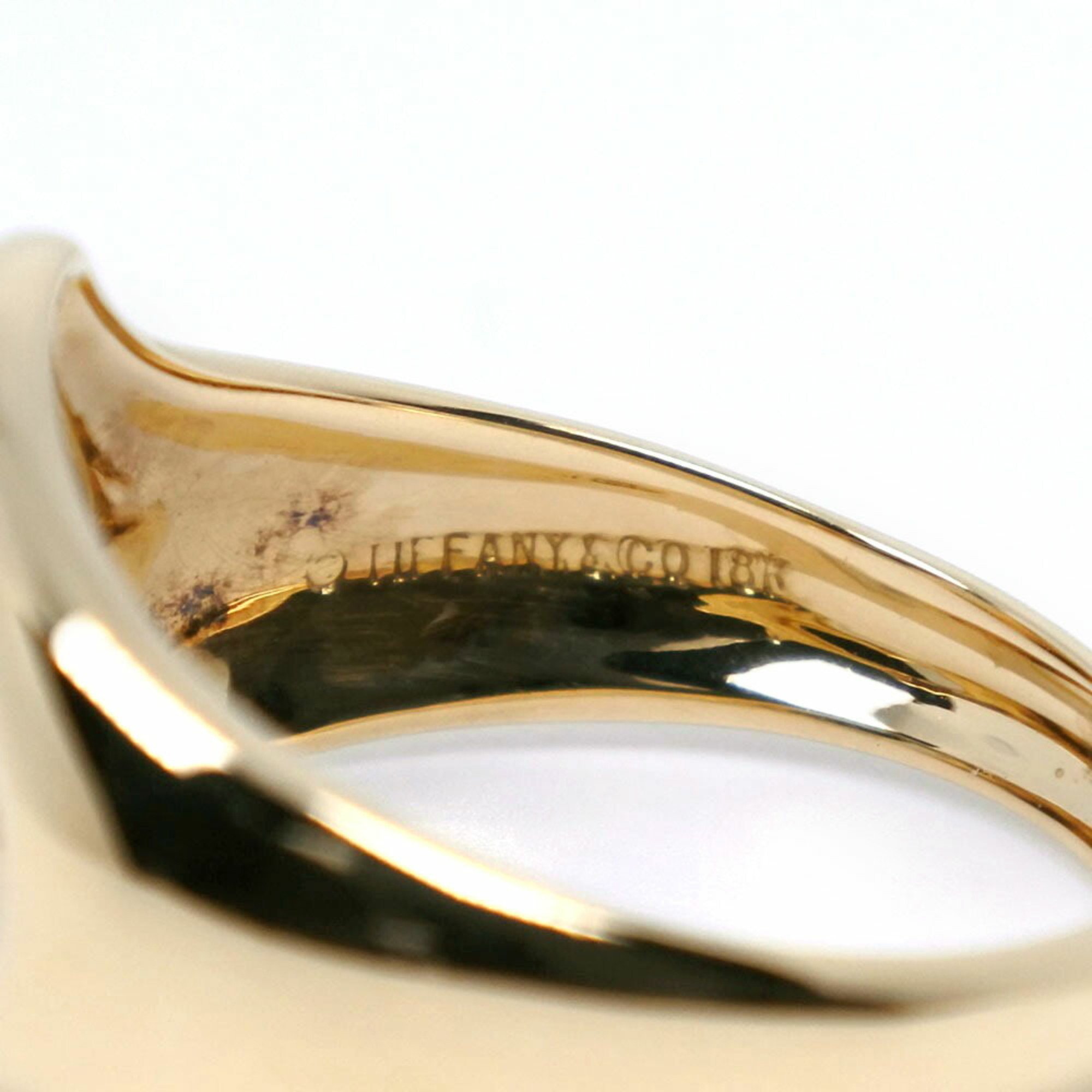 TIFFANY&Co. Tiffany Open Heart Elsa Peretti K18 Yellow Gold No. 8 Women's Ring