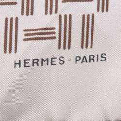 Hermes HERMES scarf silk graige/brown unisex