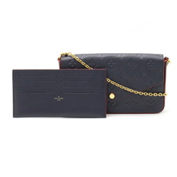 Louis Vuitton Felicie Pochette Marine Rouge M64099 Monogram Empreinte Leather