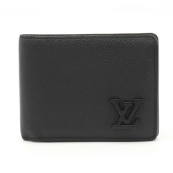 LOUIS VUITTON Louis Vuitton Aerogram Portefeuille Multiple Bifold Wallet  Grain Leather Black M69829