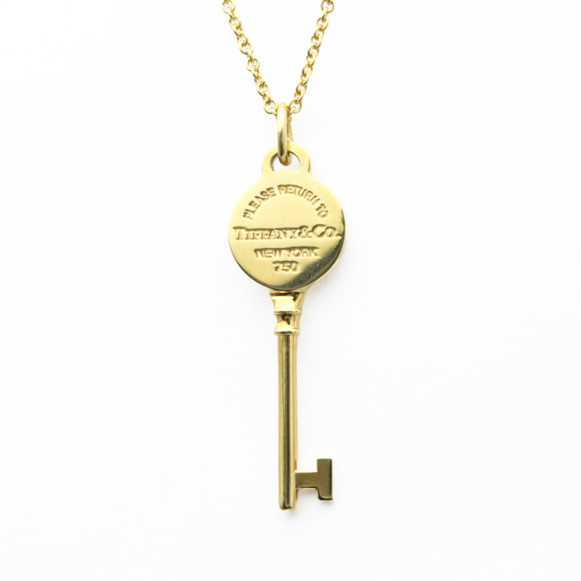 Tiffany Return To Tiffany Round Key Necklace Yellow Gold (18K) Women's Fashion Pendant Necklace (Gold)