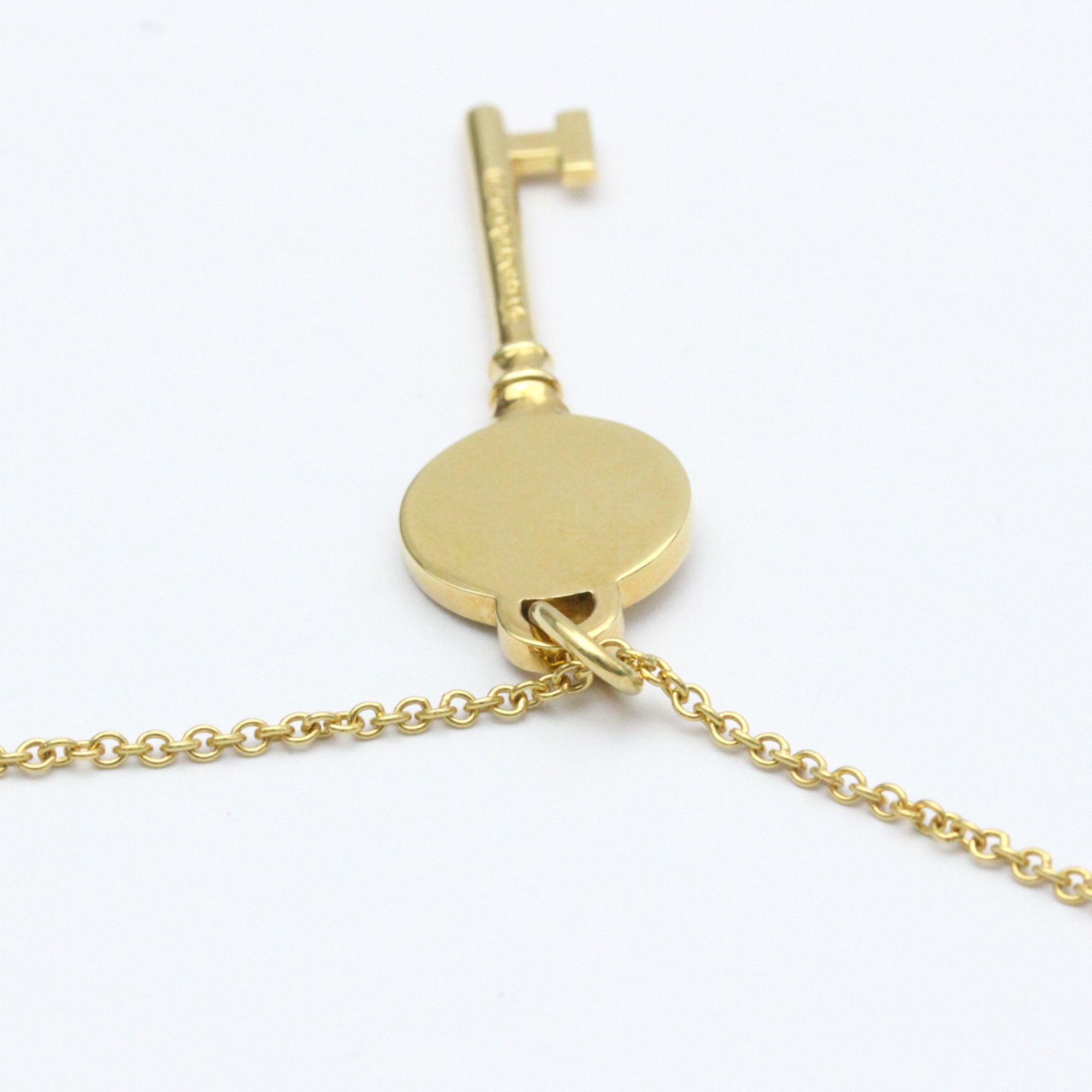 Tiffany Return To Tiffany Round Key Necklace Yellow Gold (18K) No Stone Women's Fashion Pendant Necklace (Gold)