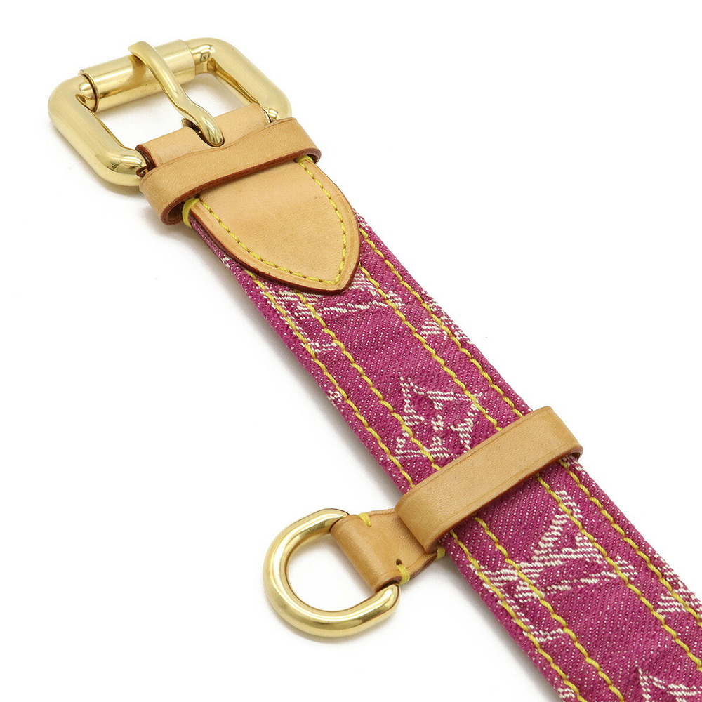 LOUIS VUITTON Louis Vuitton Monogram Sun Tulle Belt Leather Fuchsia Pink  #90 90/36 M6925U | eLADY Globazone