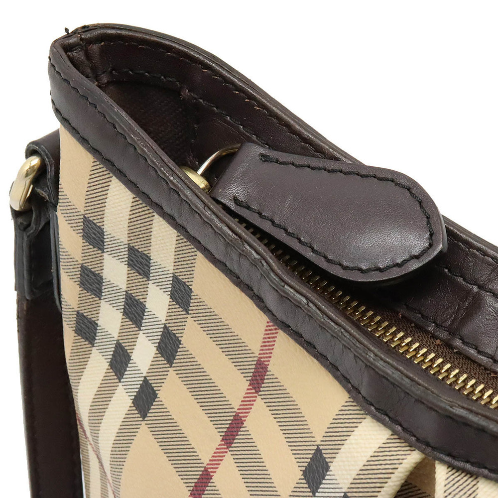 BURBERRY Nova Check Coin Purse PVC Leather Beige Black Red Auth 38422