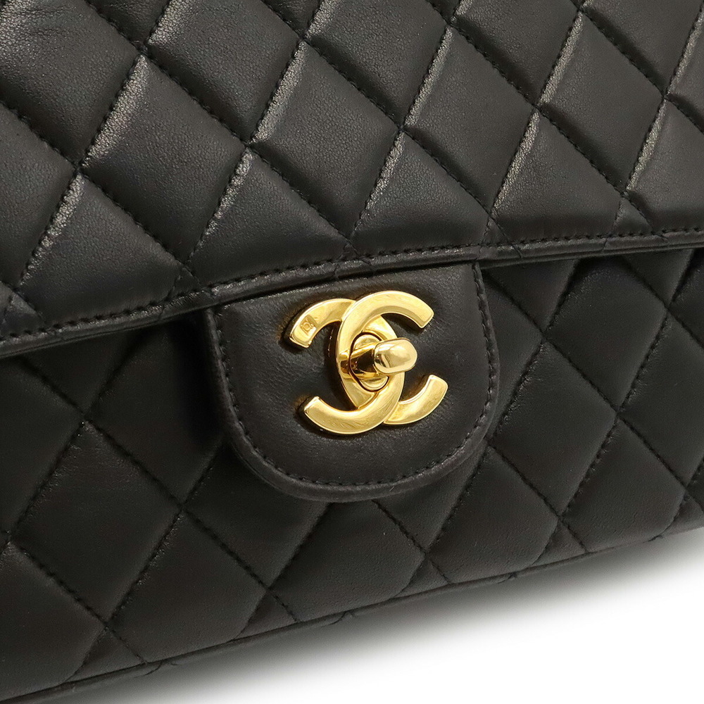 Pre-Owned Chanel CHANEL matelasse parent and child bag hand leather black  gold metal fittings vintage Matelasse Pair Bag (Like New) 