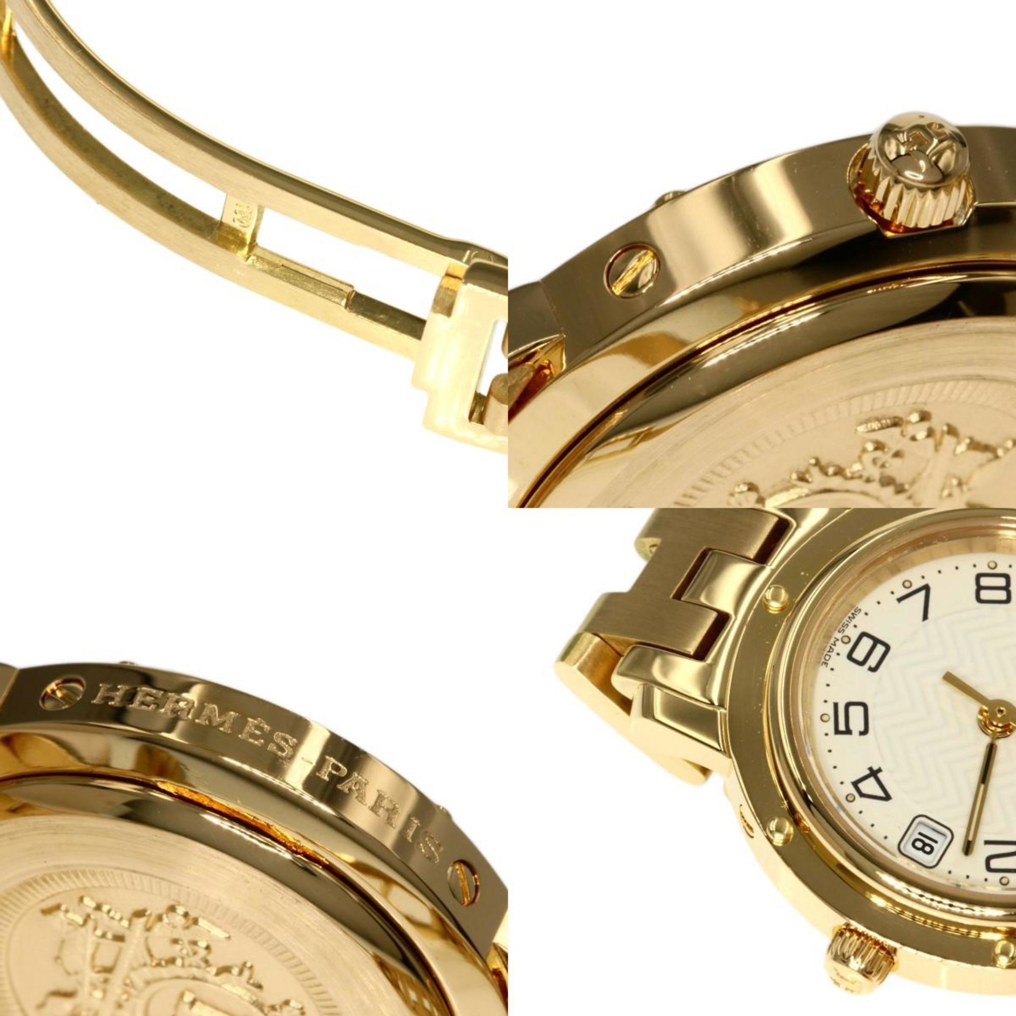 Hermes CL4.285 Clipper Watch K18 Yellow Gold K18YG Women's HERMES