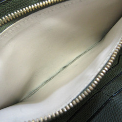 Valextra V9L06 Women,Men Leather Long Wallet (bi-fold) Khaki