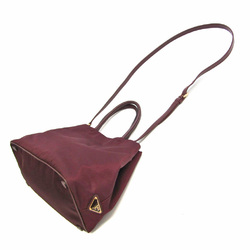 Prada Ribbon 1BG068 Women's Nylon,Leather Handbag,Shoulder Bag Bordeaux