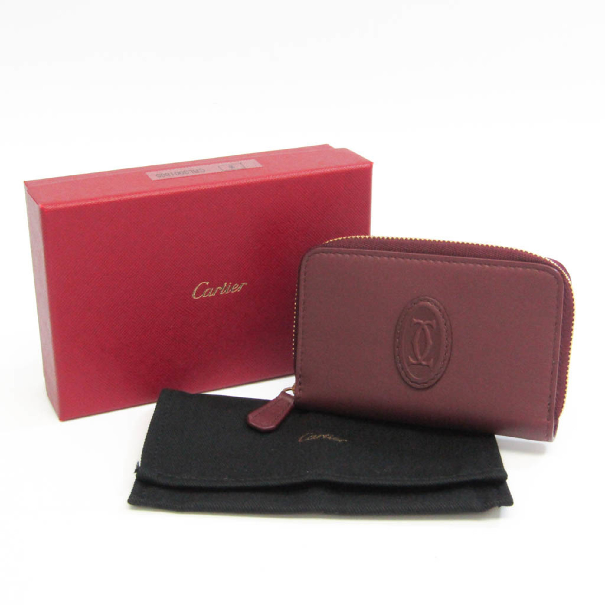 Cartier Must De Cartier L3001805 Women's Leather Card Wallet Burgundy
