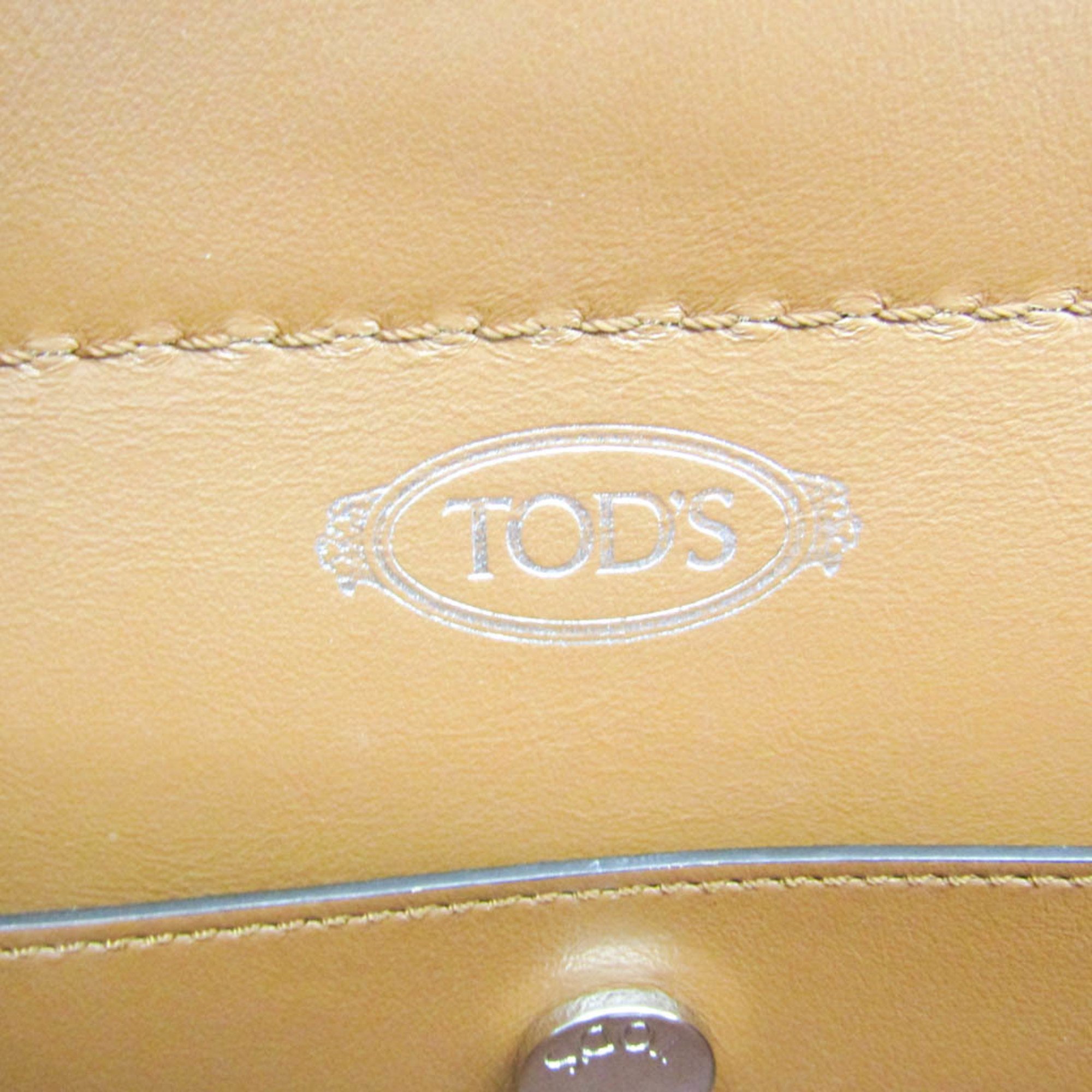 Tod's Women's Denim,Leather Handbag Brown,Navy
