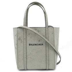BALENCIAGA Balenciaga EVERYDAY Everyday Tote XXS Bag Shoulder Leather Glitter Lame Silver 551815