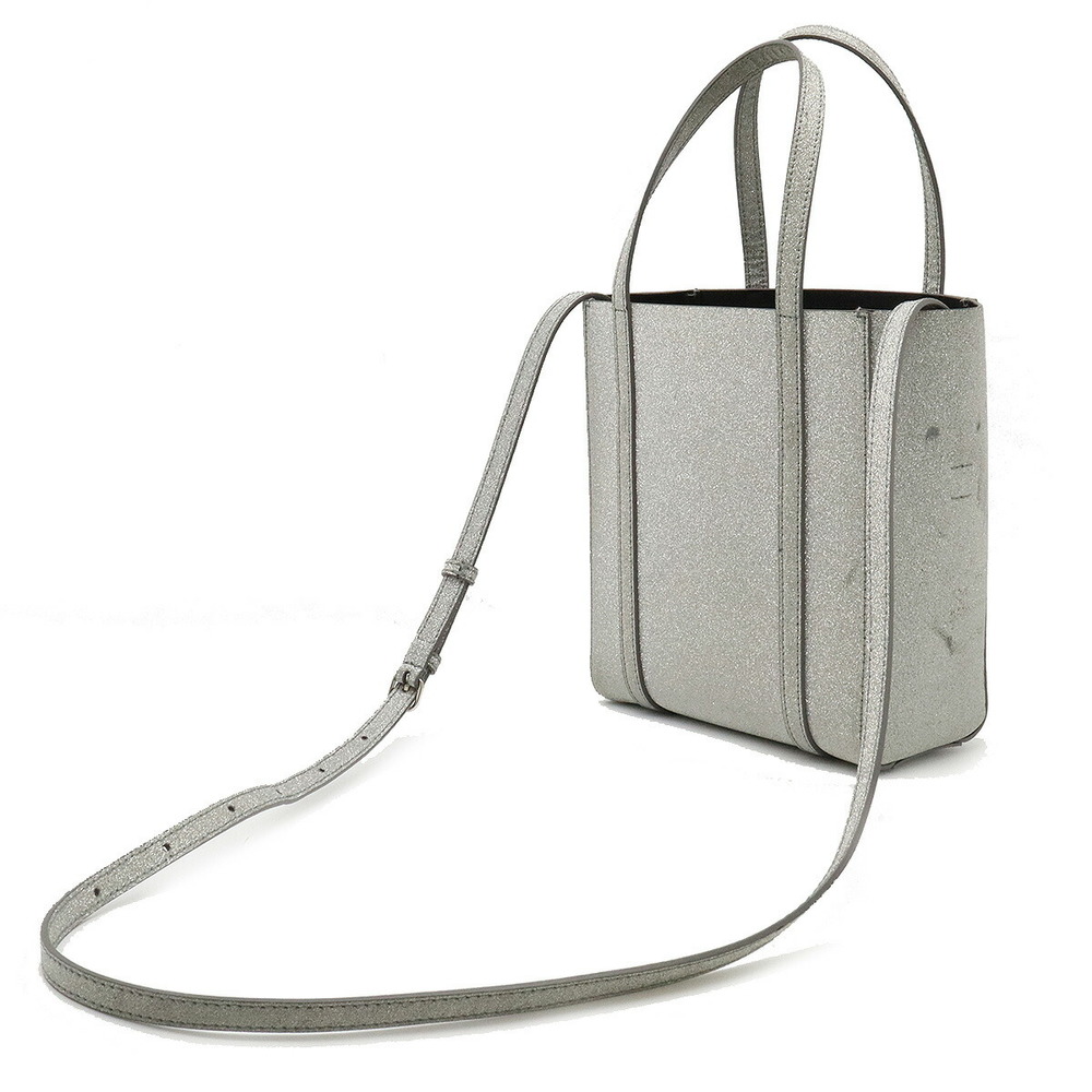 Balenciaga Everyday Xxs Silver Leather Top Handle Bag