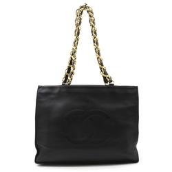 CHANEL Chanel here mark chain tote bag large shoulder leather black