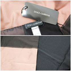 Dolce & Gabbana Stole Scarf Black Silk x Wool Brown Pink DOLCE&GABBANA Women's