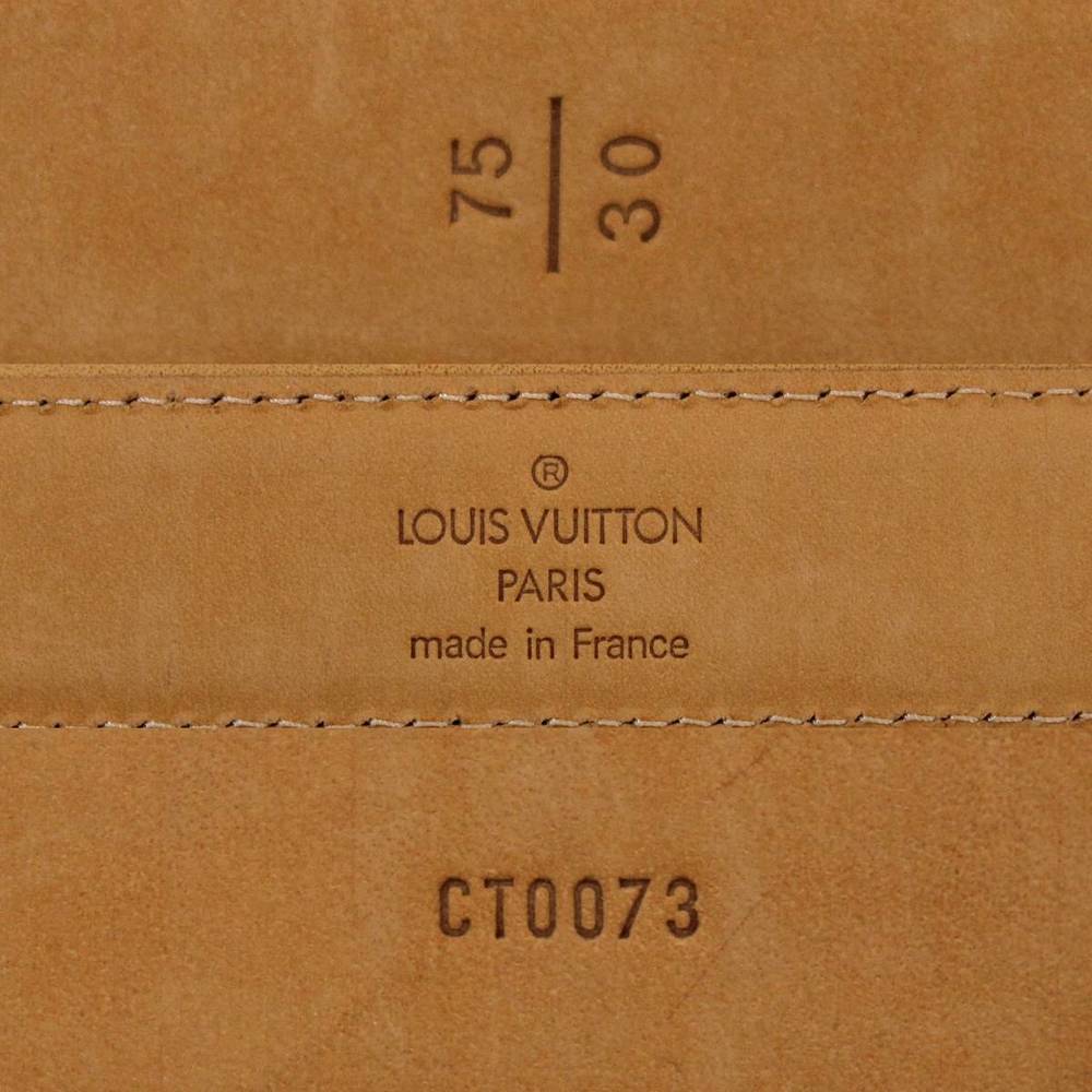 LOUIS VUITTON #121 Sun Tulle Perfo Belt Leather beige Men's