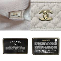 CHANEL Chanel V stitch clutch bag soft caviar skin light brown 24895756