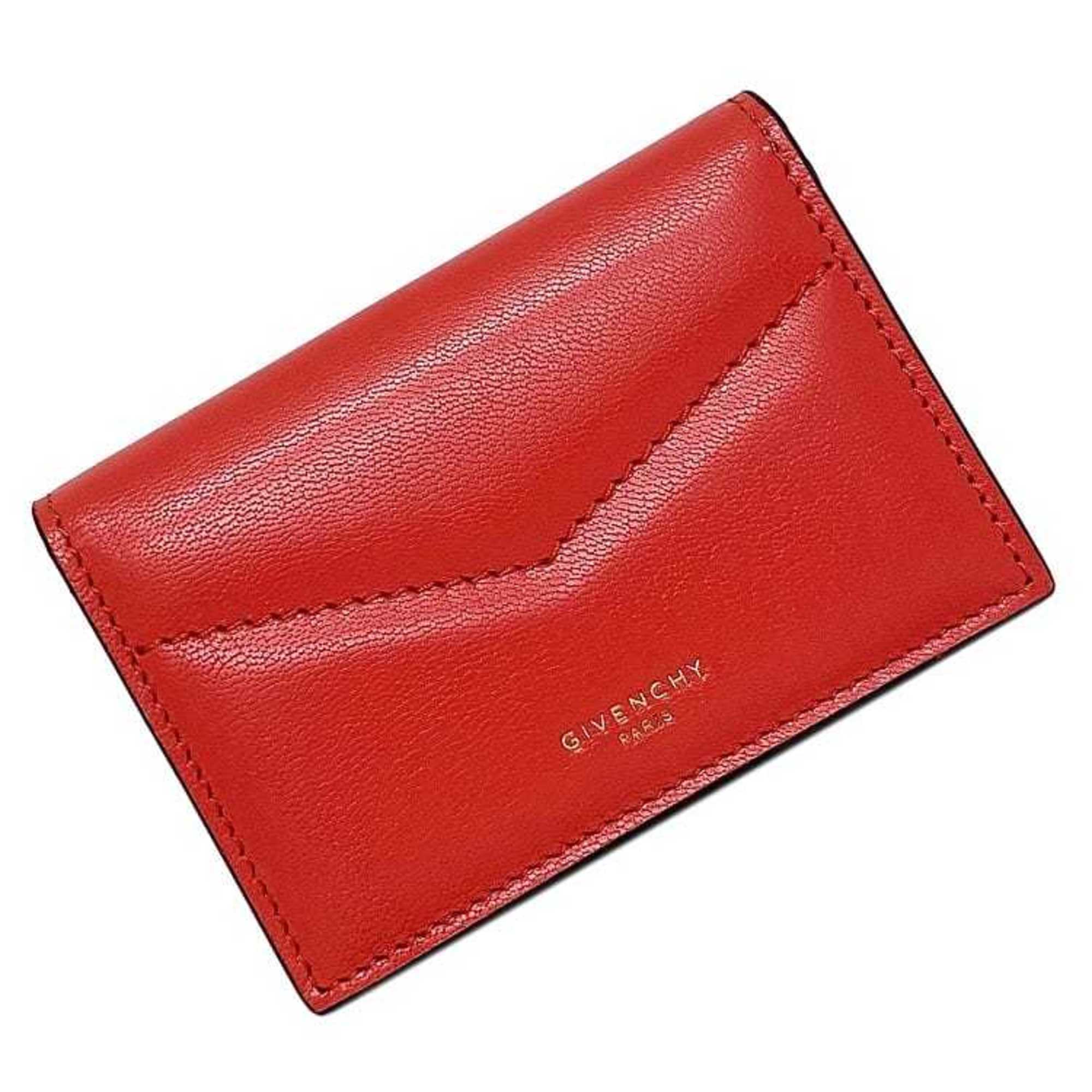 Givenchy card case red BB608YB0CC 623 business holder leather GIVENCHY quilted flap ladies