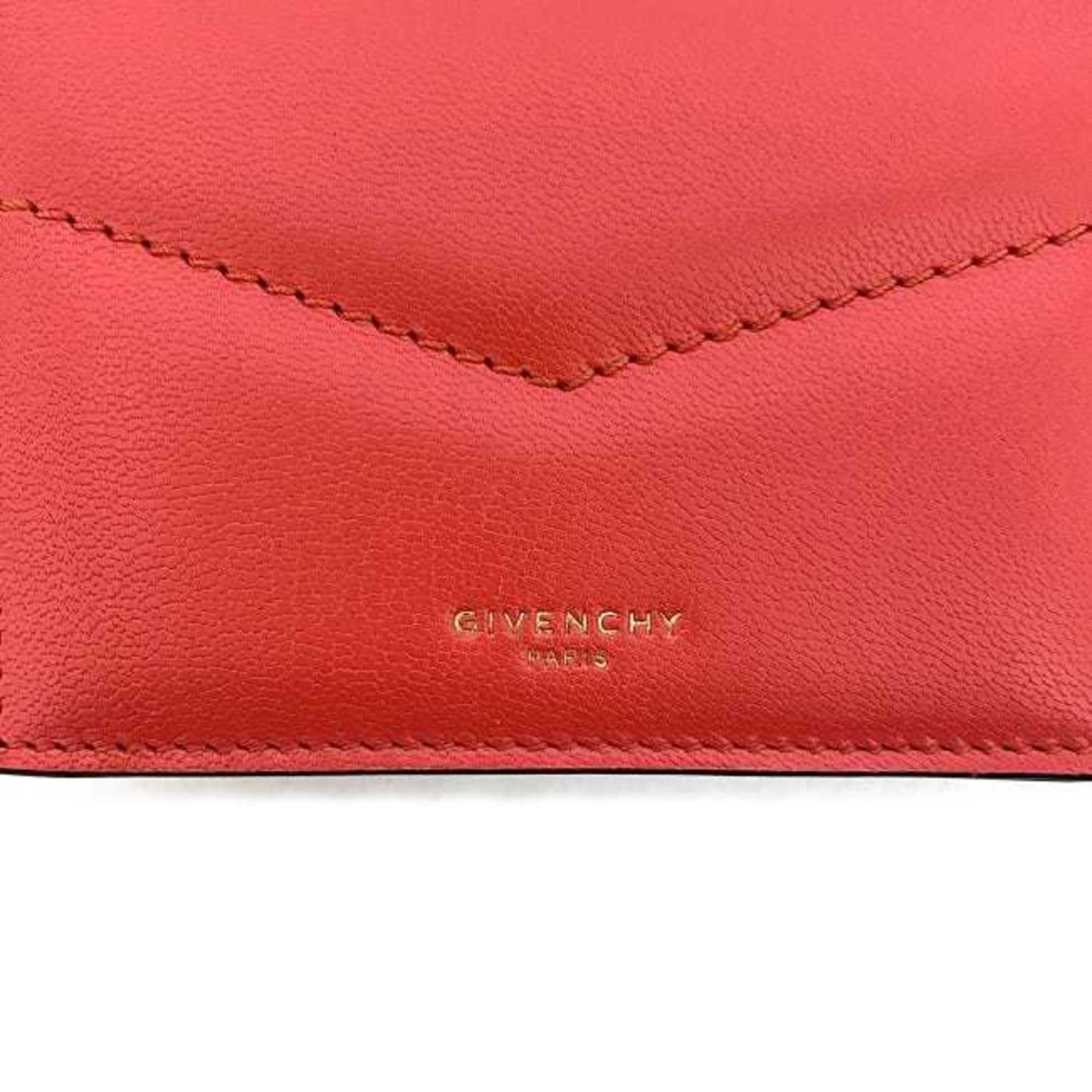 Givenchy card case red BB608YB0CC 623 business holder leather GIVENCHY quilted flap ladies