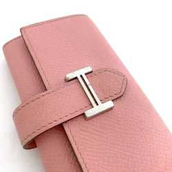 Hermes 4 consecutive key case pink silver Bearn H leather metal Epson C engraved HERMES holder places ladies