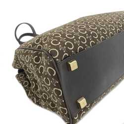 Celine Tote Bag Brown Gold C Macadam CE00/12 Canvas Leather CELINE Compartment