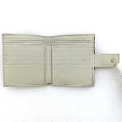 Gucci Double Wallet Beige White Sherry 256997 Canvas Leather GUCCI Folio Ribbon GG W Women's