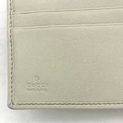 Gucci Double Wallet Beige White Sherry 256997 Canvas Leather GUCCI Folio Ribbon GG W Women's