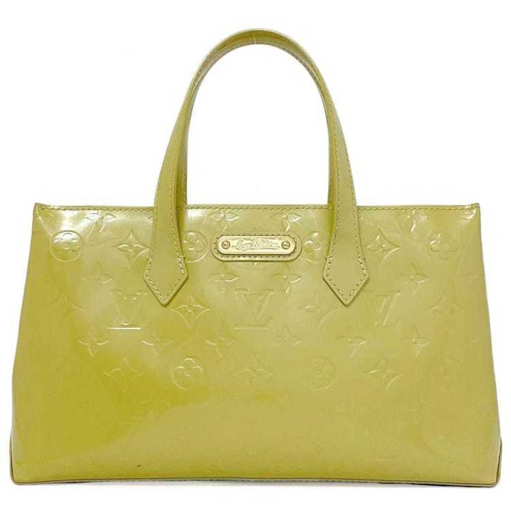 Louis Vuitton Handbag Wilshire PM Yellow Green Monogram Vernis M91643  Patent Leather M049 LOUIS VUITTON Embossed Enamel LV