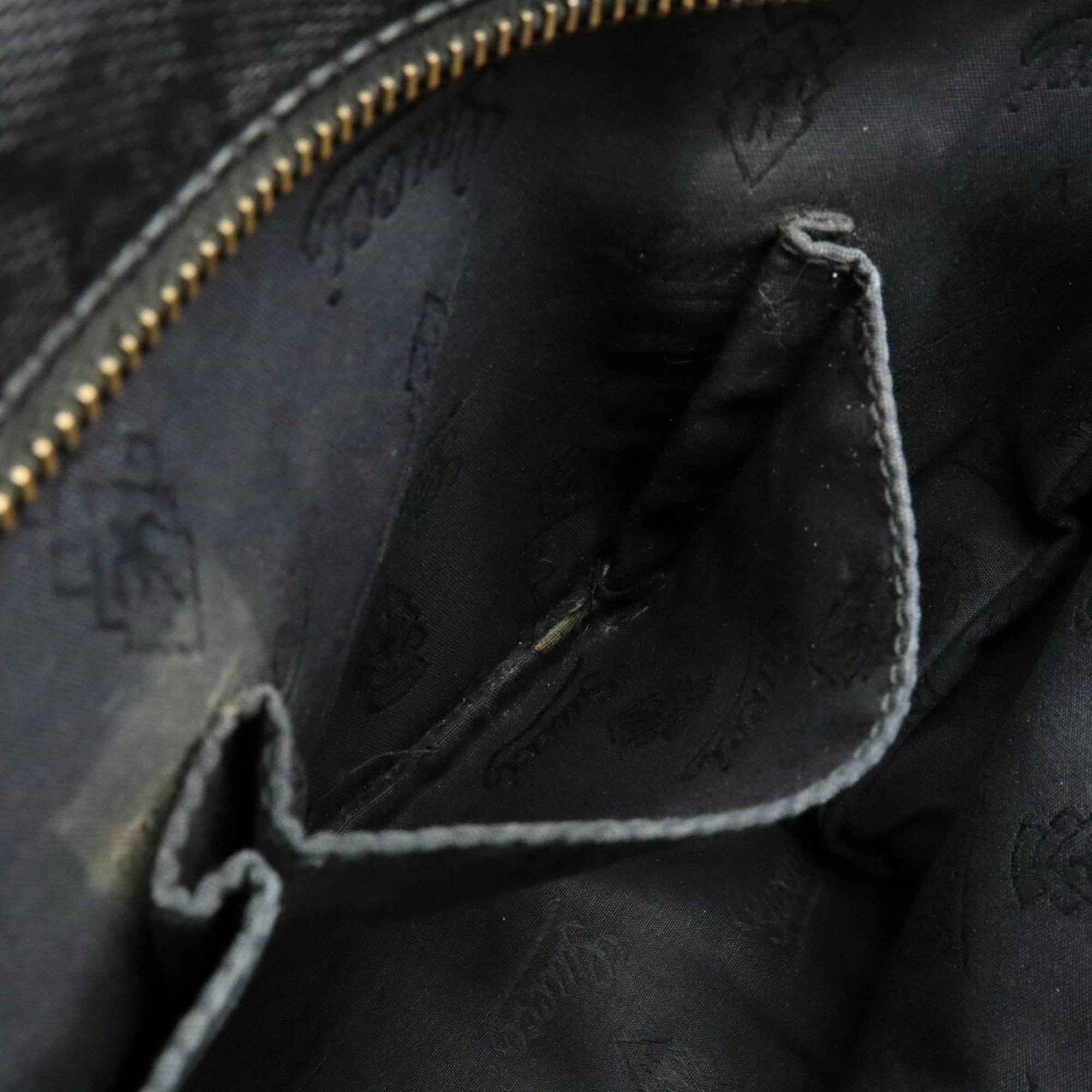 GUCCI Gucci GG Imprime Tote Bag Shoulder PVC Leather Black 211137