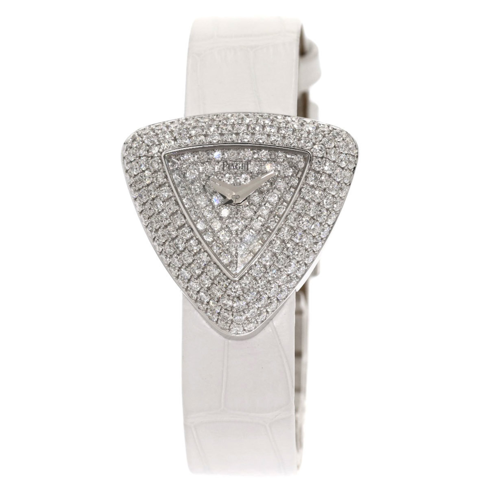 Piaget P10318 Limelight Triangle Full Diamond Watch K18 White Gold