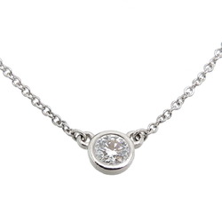 Tiffany Visor Yard Diamond Women's Necklace Pt950 Platinum