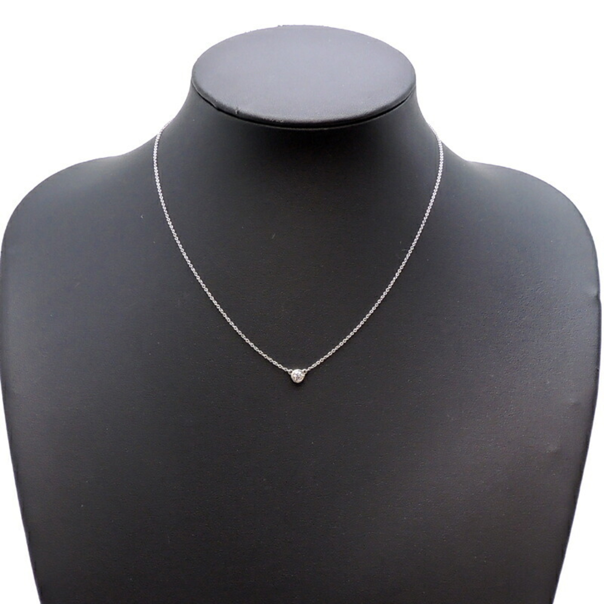 Tiffany Visor Yard Diamond Women's Necklace Pt950 Platinum