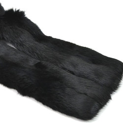 Gucci GUCCI muffler rabbit fur black silver unisex