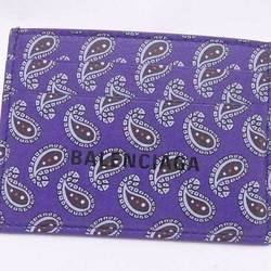 Balenciaga BALENCIAGA card case paisley leather purple x multicolor unisex