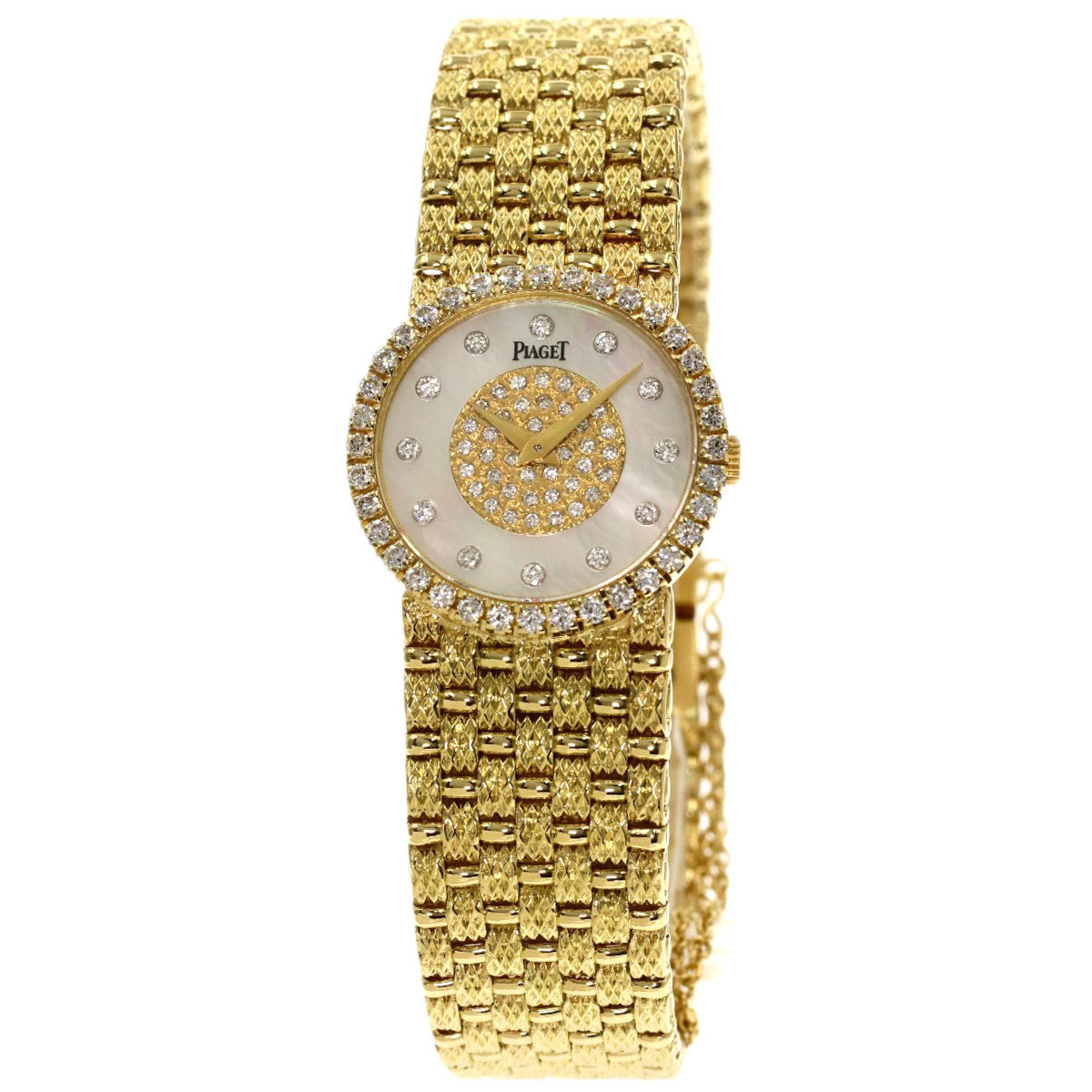 Piaget 9706D23 Tradition Shell Diamond Watch K18 Yellow Gold K18YG Women's PIAGET