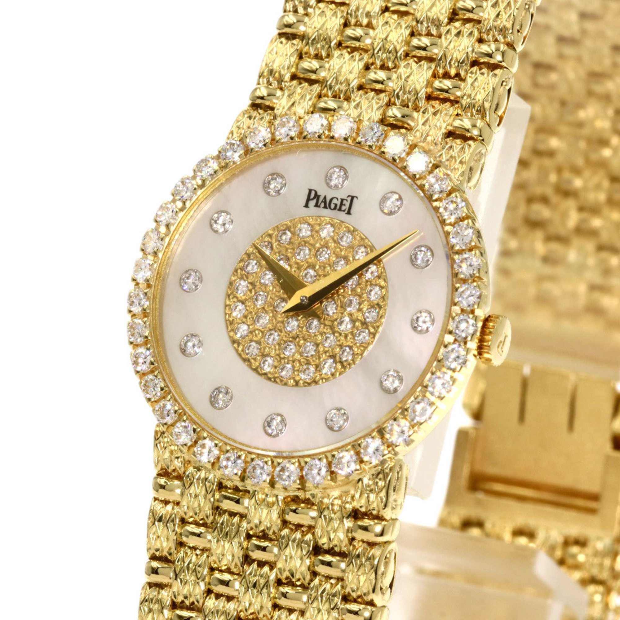 Piaget 9706D23 Tradition Shell Diamond Watch K18 Yellow Gold K18YG Women's PIAGET