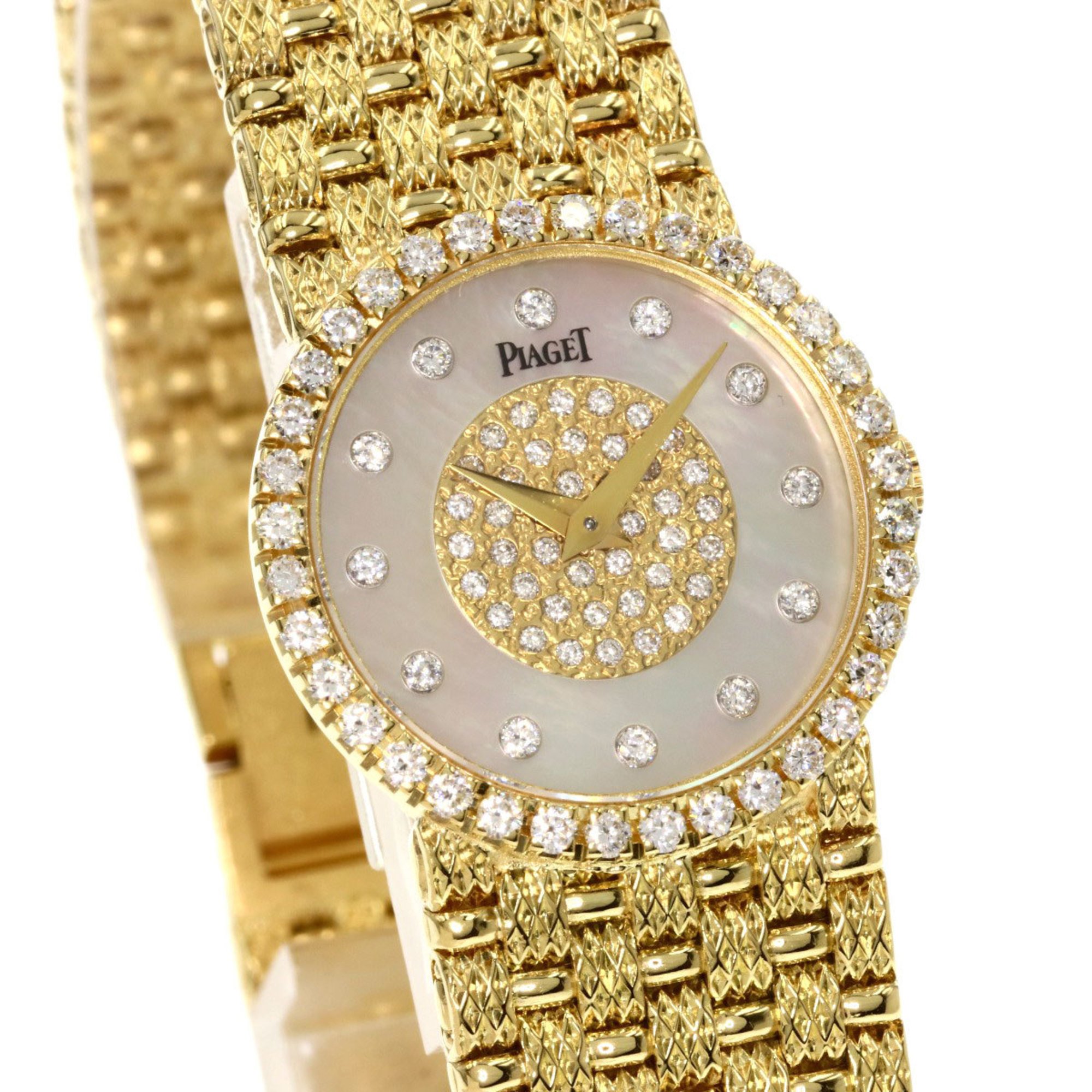 Piaget 9706D23 Tradition Shell Diamond Watch K18 Yellow Gold K18YG Women's PIAGET