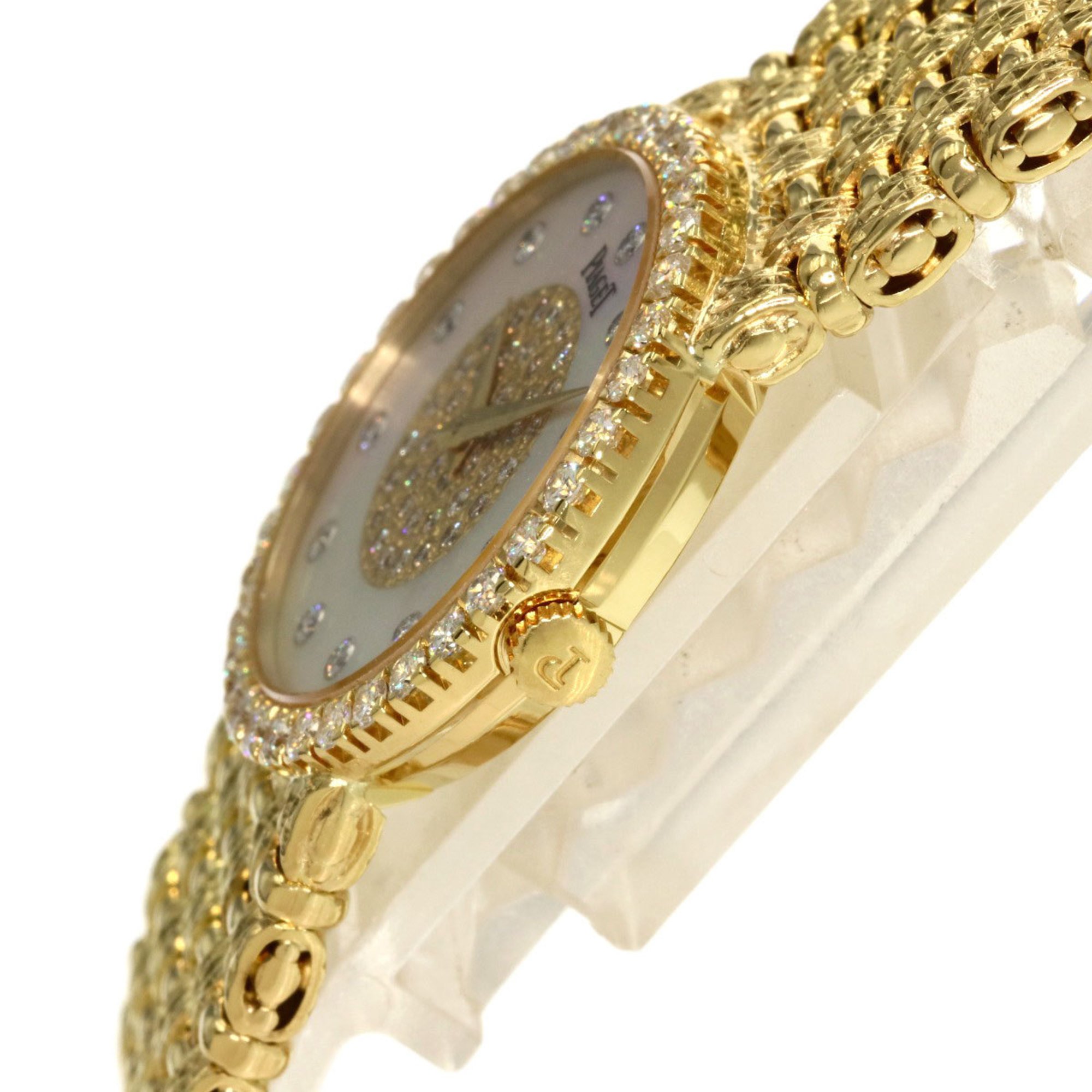 Piaget 9706D23 Tradition Shell Diamond Watch K18 Yellow Gold K18YG Women's PIAGET