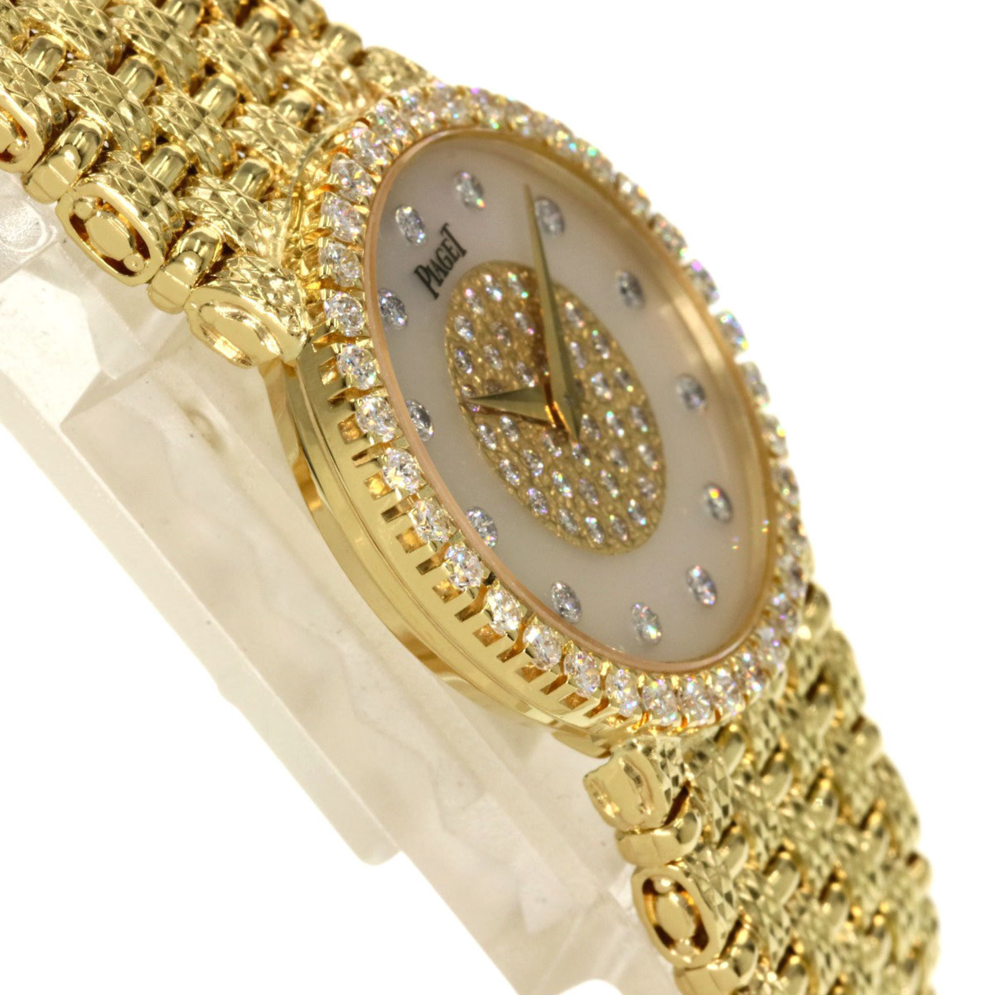 Piaget 9706D23 Tradition Shell Diamond Watch K18 Yellow Gold K18YG Women's PIAGET